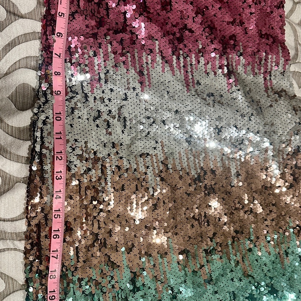 Express Sequin Ombr Mini Multicolor Strappy Dress - image 6